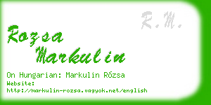 rozsa markulin business card